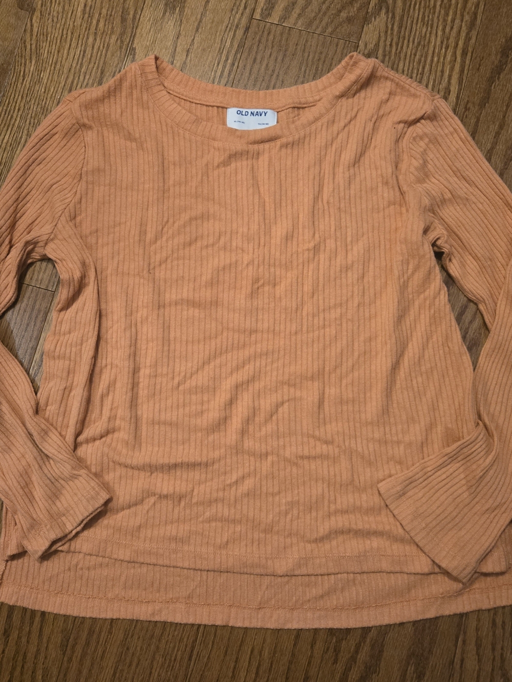 Old Navy Ribbed Long-Sleeve Top in Peach 14/16